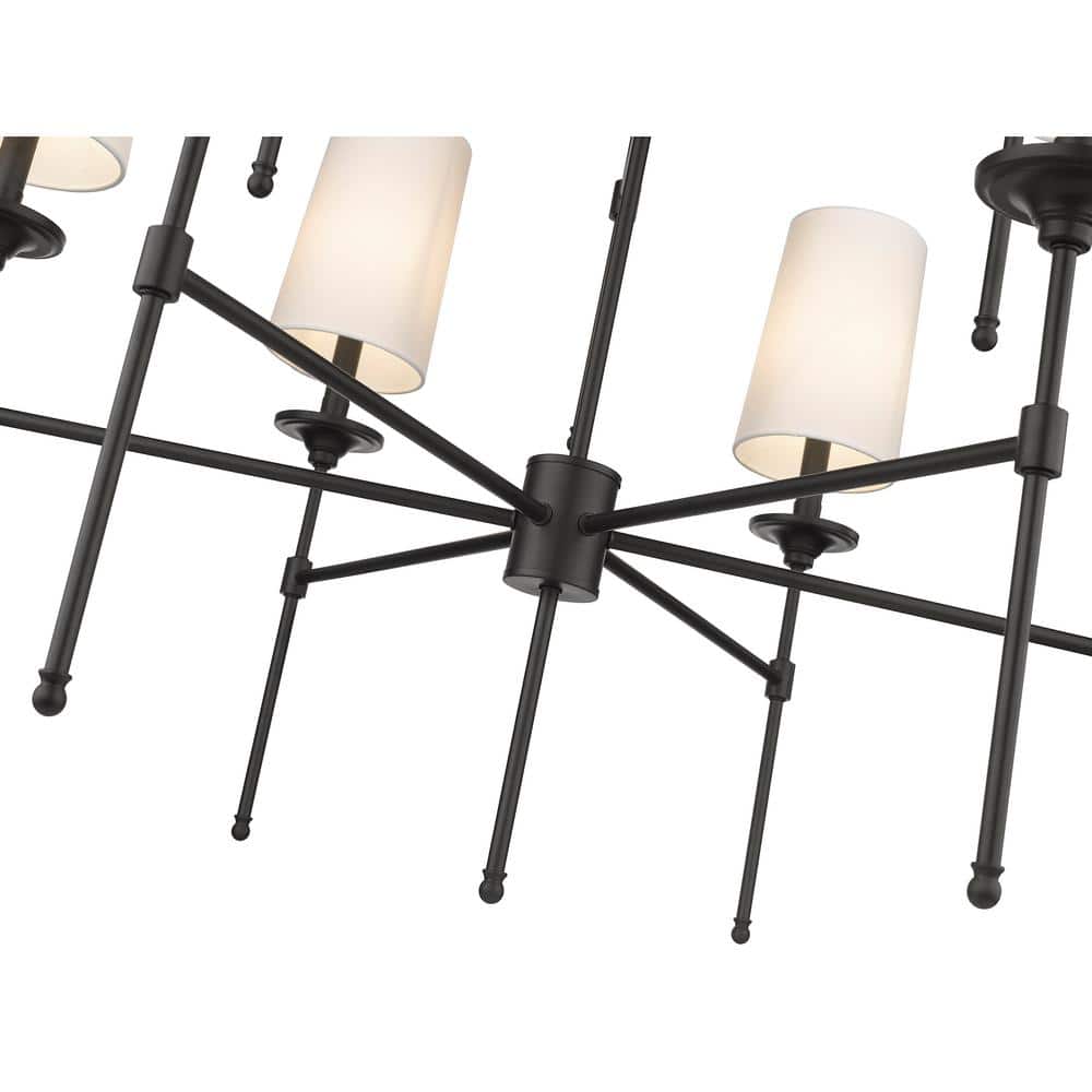 Emily Matte Black 9-Light Transitional Tiered Chandelier