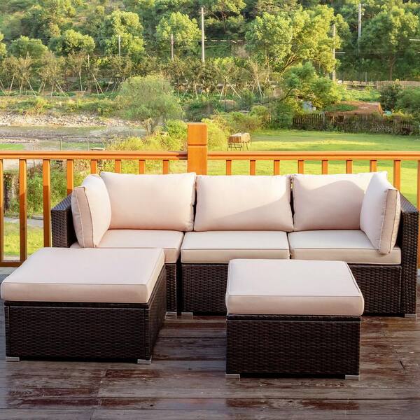 5 piece rattan