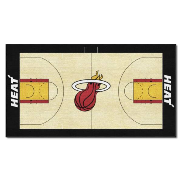 FANMATS NBA Miami Heat 3 ft. x 5 ft. Large Court Runner Rug 9314