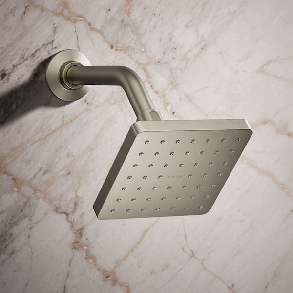 Parallel 1-Spray Patterns 5 in. Wall Mount Fixed Shower Head in Brushed Nickel