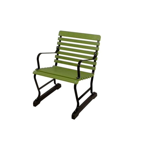 Ivy Terrace 22 in. Black and Lime Patio Arm Chair