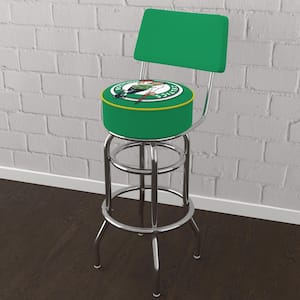 Boston Celtics Logo 31 in. Green Low Back Metal Bar Stool with Vinyl Seat