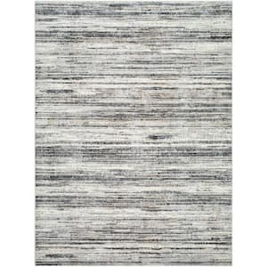 Marbella Charcoal/Light Gray Striped 7 ft. x 9 ft. Indoor Area Rug