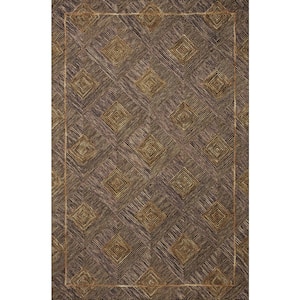 Varena Plum/Gold 2 ft. 3 in. x 3 ft. 9 in. Modern 100% Wool Area Rug