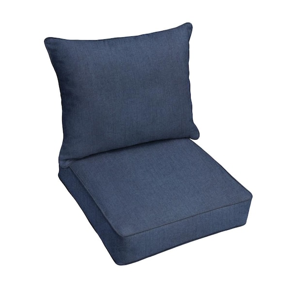 SORRA HOME 25 x 25 Deep Seating Outdoor Pillow and Cushion Set in Sunbrella Spectrum Indigo