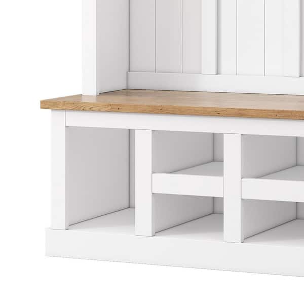 Polibi Farmhouse 78 in. H Modern Hall Tree with Wide Storage