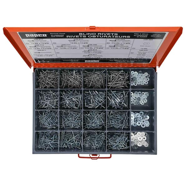 Blind Rivets Assorted Master Pro Kit (1000-Pieces) 020-667 - The