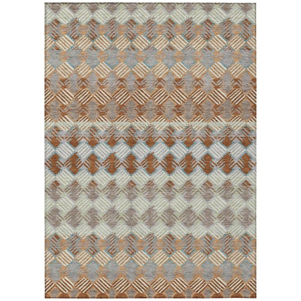 Chantille Machine Washable Indoor/Outdoor Abstract ACN2773 Paprika 10 ft. x 14 ft. Area Rug
