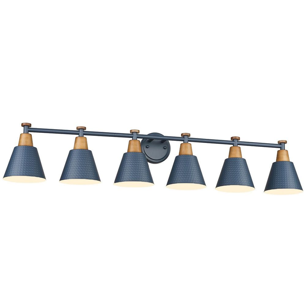 45.2 in. 6-Light Classic Blue-6 Light Vanity Light with Metal Shade price history on PriceWatchPro