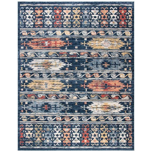 SAFAVIEH Charleston Navy/Ivory 8 ft. x 10 ft. Geometric Area Rug