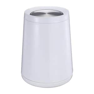 Unique 2.6 Gallon White Indoor Recycling Bin with Swing Cover