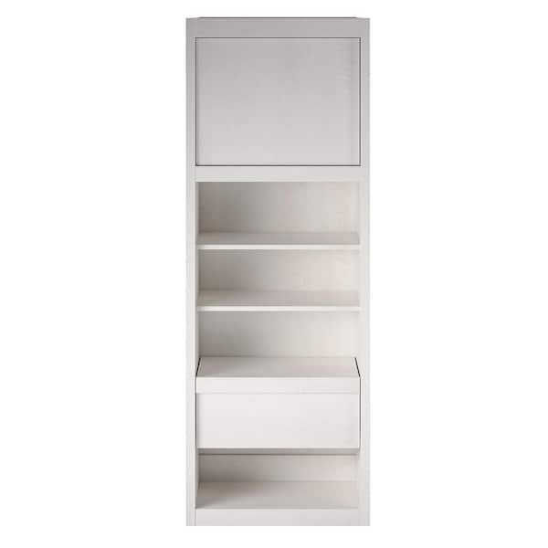 Signature Sleep Paramount Single Side Cabinet for Wall Beds with Pullout Nightstand and Storage, Ivory Oak