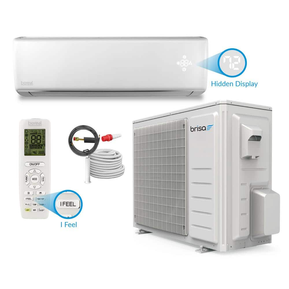 boreal Brisa 18, 000 BTU 1.5 Ton Smart Home Inverter Driven Ductless Mini  Split Air Conditioner with Heat Pump 208230Volt BRS18HPJ1IAK - The Home  Depot