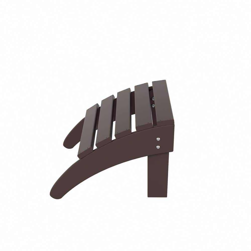 Dark Brown HDPE Foldable Outdoor Patio Ottoman