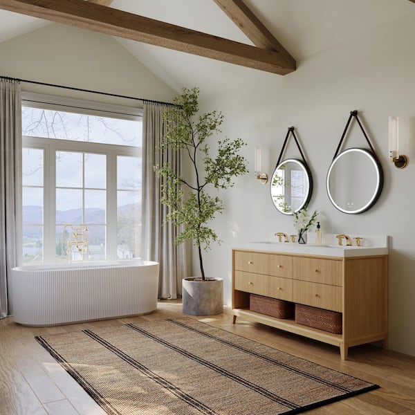 Ancerre Designs Momo 60 in. W Double Sinks Freestanding Bath