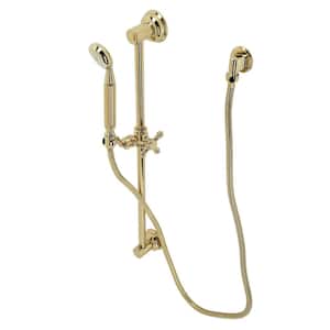 Made to Match Single-Handle 1-Spray Shower Combo in Polished Brass with Slide Bar