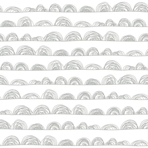 RoomMates 28.18 sq. ft. Doodle Scallop Peel and Stick Wallpaper
