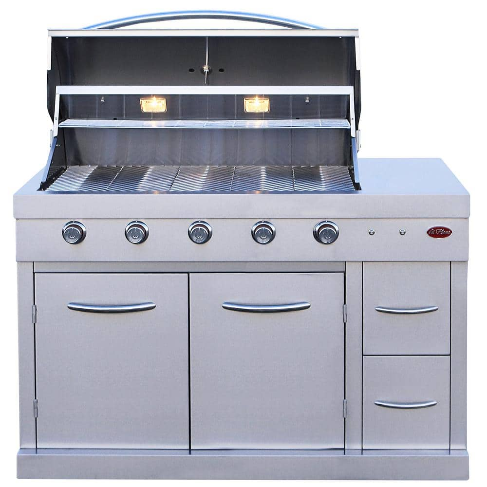 Cal Flame Buckhorn 5 Burner Modular Outdoor Kitchen Bundle Mod V3 Buckhorn The Home Depot