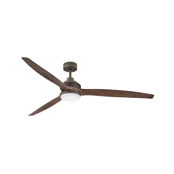 HINKLEY ARTISTE 72 in. Indoor/Outdoor Integrated LED Metallic Matte Bronze Ceiling Fan with Remote Control