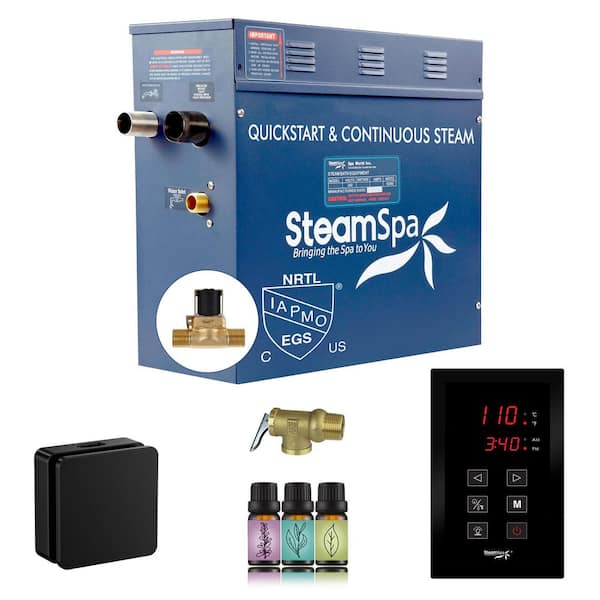 Oasis Series 6000-Watt Steam Generator with Continuous Steam Plus Easy Touch Pad and Auto Drain in Matte Black