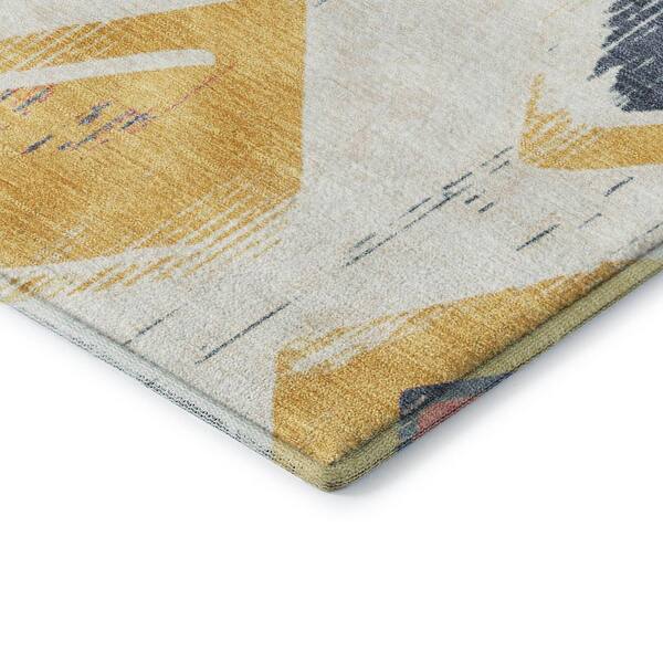 Mayfield Premium Machine Washable Abstract AMF2180 Ivory 3 ft. x 4 ft. Area Rug