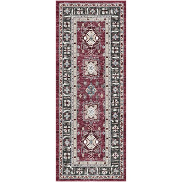Nourison Fulton Red 2 ft. x 5 ft. Medallion Traditional Runner Area Rug