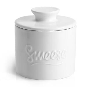 Soft Holds 1 Stick Bell Porcelain Butter Keeper Dish French Style White 