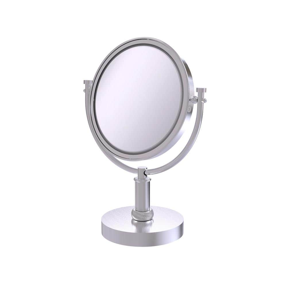 Allied Brass 8 in. Vanity Top Makeup Mirror 4X Magnification in Satin Chrome -  DM-4T/4X-SCH