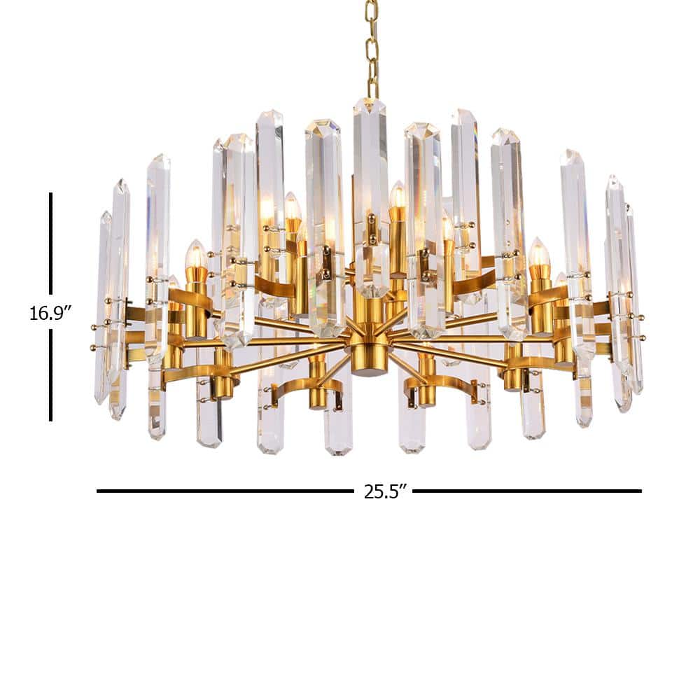 Elegant 25.5" Chrome Crystal Tiered Plug-in Chandelier