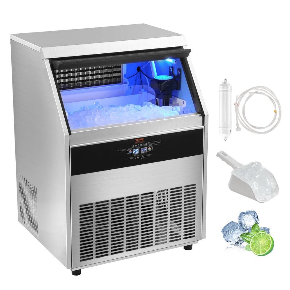 Commercial Ice Maker 330 lbs./24 in. H Ice Maker Machine Freestanding Cabinet Ice Maker with 88 lbs. Storage Capacity