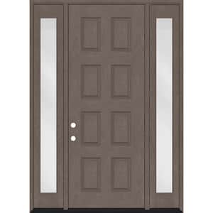 Regency 68 in. x 96 in. 8-Panel RHIS Ashwood Stain Mahogany Fiberglass Prehung Front Door w/Dbl 14in. Sidelites