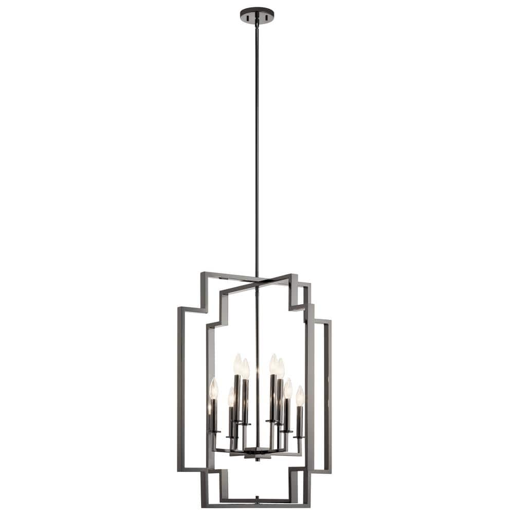 KICHLER Downtown Deco 24 In 8 Light Midnight Chrome Contemporary   Midnight Chrome Kichler Chandeliers 43966mch 64 1000 