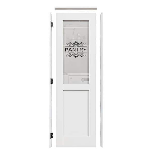 24 in. x 80 in. Right 1/2-Lite Frosted Glass White Solid Core Glass Assembly Required Single Interior Door with Jamb