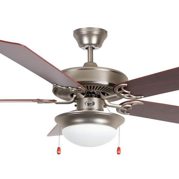 Luminance Brands Heritage Fusion 52 In Integrated Led Indoor Satin Nickel Downrod Mount Ceiling Fan With Light Kit 52hef5sn Es - Ceiling Fan With Light Brands