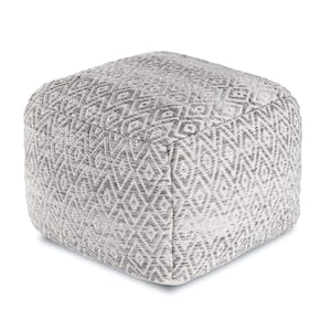 22 in. x 22 in. x 17 in. Cherokee Slate Gray and Beige Pouf