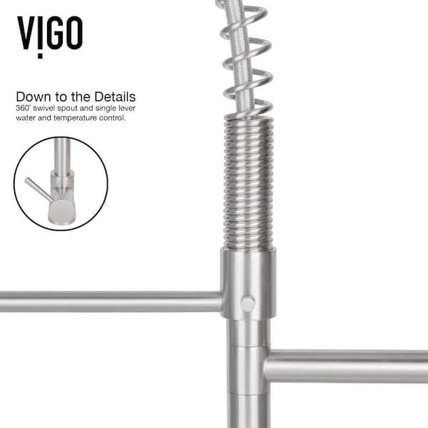VIGO Zurich Single Handle Pull-Down Sprayer Kitchen Faucet in