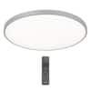 Europa 21 in. 1-Light Modern Silver Integrated LED 3 CCT Flush Mount Ceiling Light Fixture for Kitchen or Bedroom