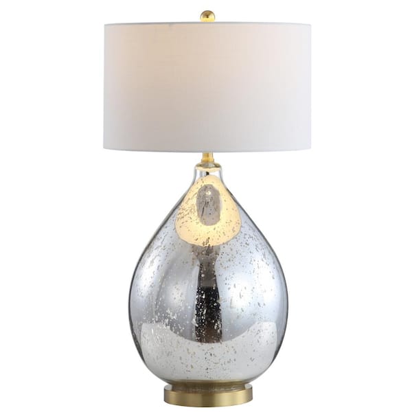 Sasha 30.75 in. Mercury Silver Glass/Metal LED Table Lamp