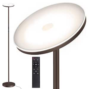 70.9 in. Bronze Modern 1-Light Dimmable and Color Temperature Adjustable LED Torchiere Floor Lamp