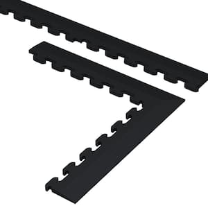 9.5 in. x 18.5 in. Black Multi-Purpose Commercial PVC Garage Flooring Tile Trim Kit (20 sq. ft.)