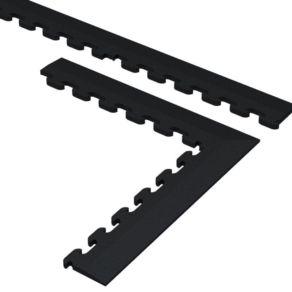 9.5 in. x 18.5 in. Black Multi-Purpose Commercial PVC Garage Flooring Tile Trim Kit (20 sq. ft.) price history on PriceWatchPro