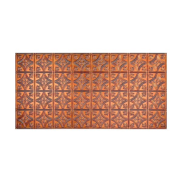 Fasade Traditional Style #1 2 ft. x 4 ft. Glue Up PVC Ceiling Tile in Antique Bronze