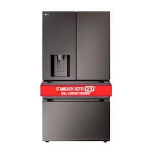 29 cu. ft. SMART Standard Depth MAX French Door Refrigerator with Full Convert Drawer in Black Stainless Steel