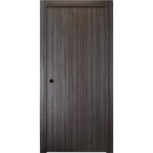 30 in. x 80 in. Paola Gray Oak Finished Right-Hand Textured Solid Core Composite Single Prehung Interior Door