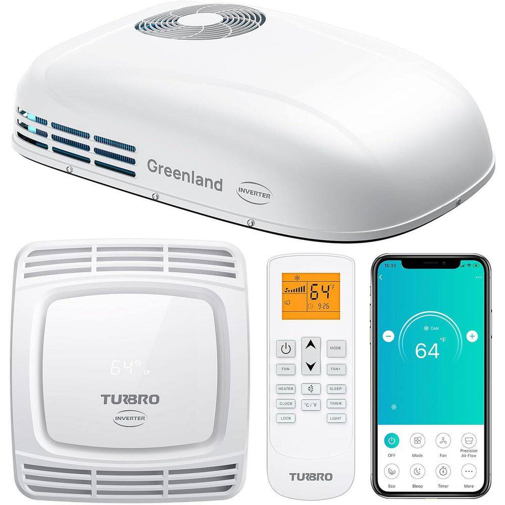 15,000 BTU Electric RV Air Conditioner with 1500W Heating, Non-ducted Rooftop Unit with Lift Handles, 115V, WiFi, White price history on PriceWatchPro