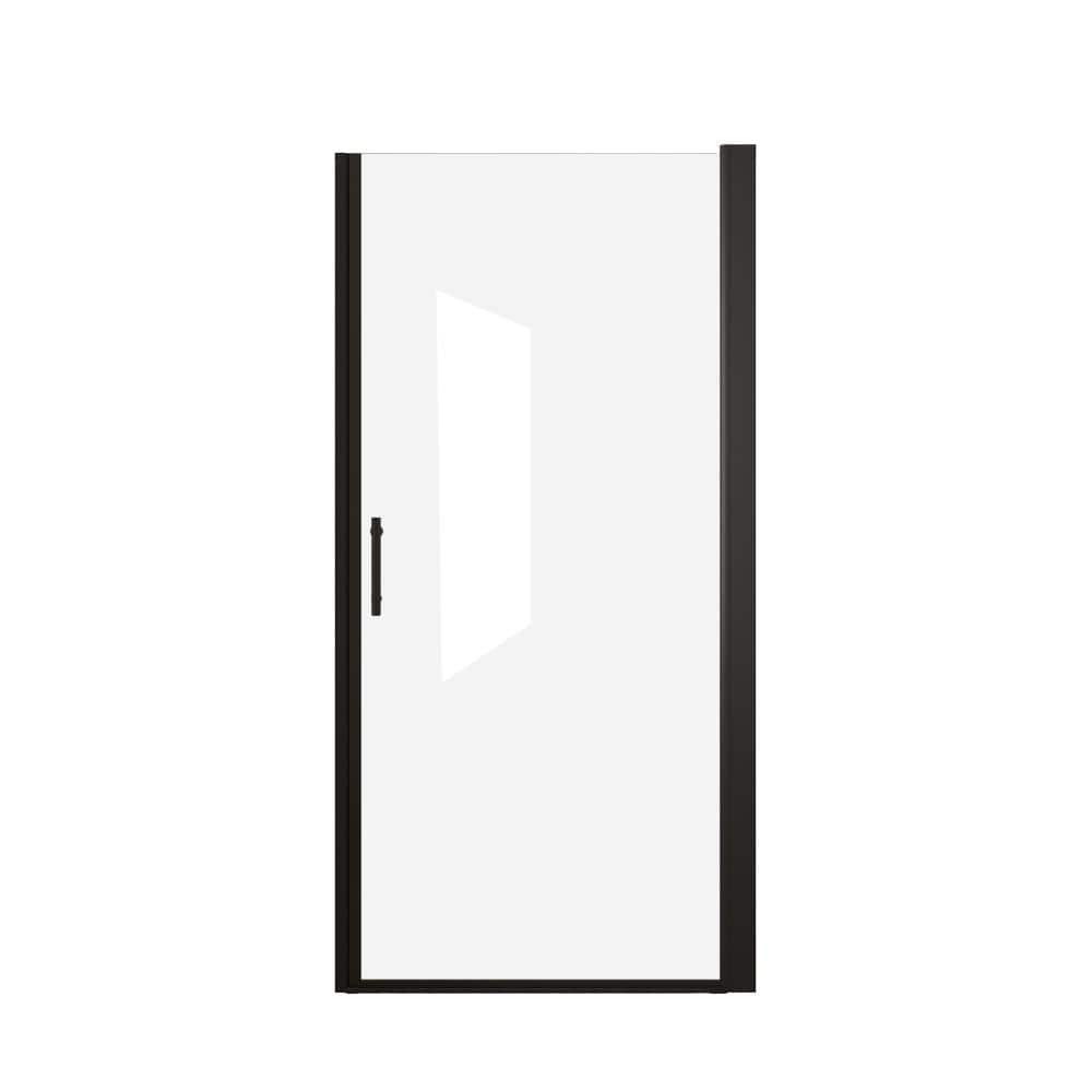 "34""W x 72""H Half Frame Pivot Shower Door, Matte Black Aluminum Frame, 6mm Explosion Proof Tempered Glass" price history on PriceWatchPro