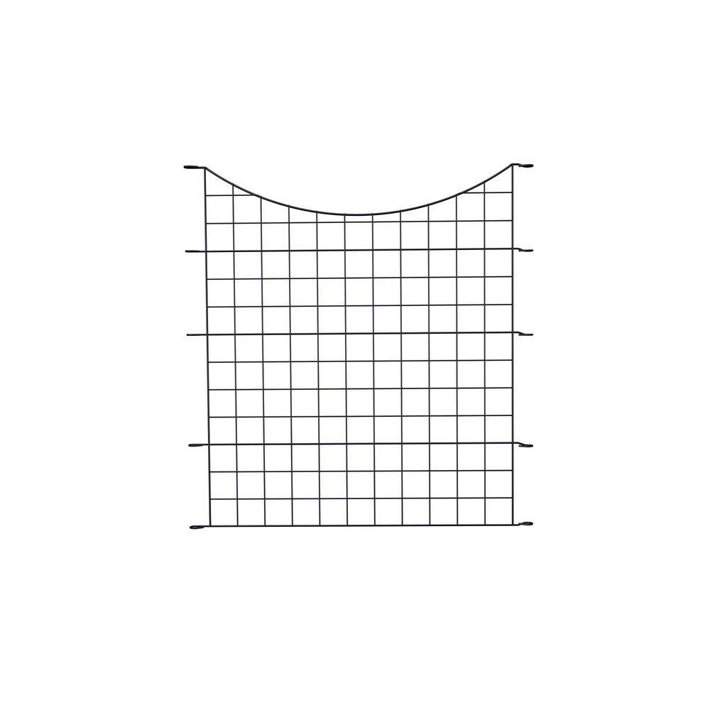 39in Black Powder-Coated Metal Garden Fence with Gate