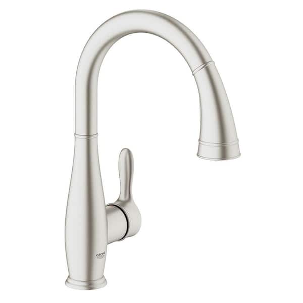 GROHE Parkfield Single-Handle Pull-Down Sprayer Kitchen Faucet with Dual Spray in SuperSteel Infinity