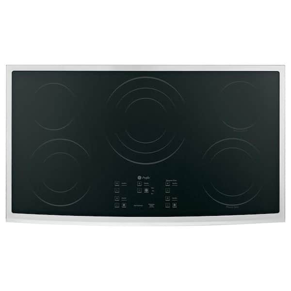 GE Profile CleanDesign 36 in. Smooth Surface Radiant Electric Cooktop in Stainless Steel with 5 Elements