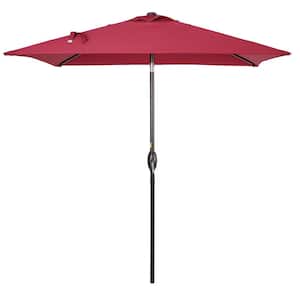 6.5 ft. x 6.5 ft. Square Patio Market Umbrella with UPF50+, Tilt Function and Wind-Resistant Design, Wine Red